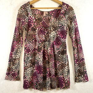 VTG Sweet Pea by Stacy Frati Women Y2K Sheer Mesh Floral Top Sz M Babydoll Fairy